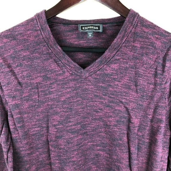 Express Womens Sweater, Purple Vneck Medium - Picture 2 of 8